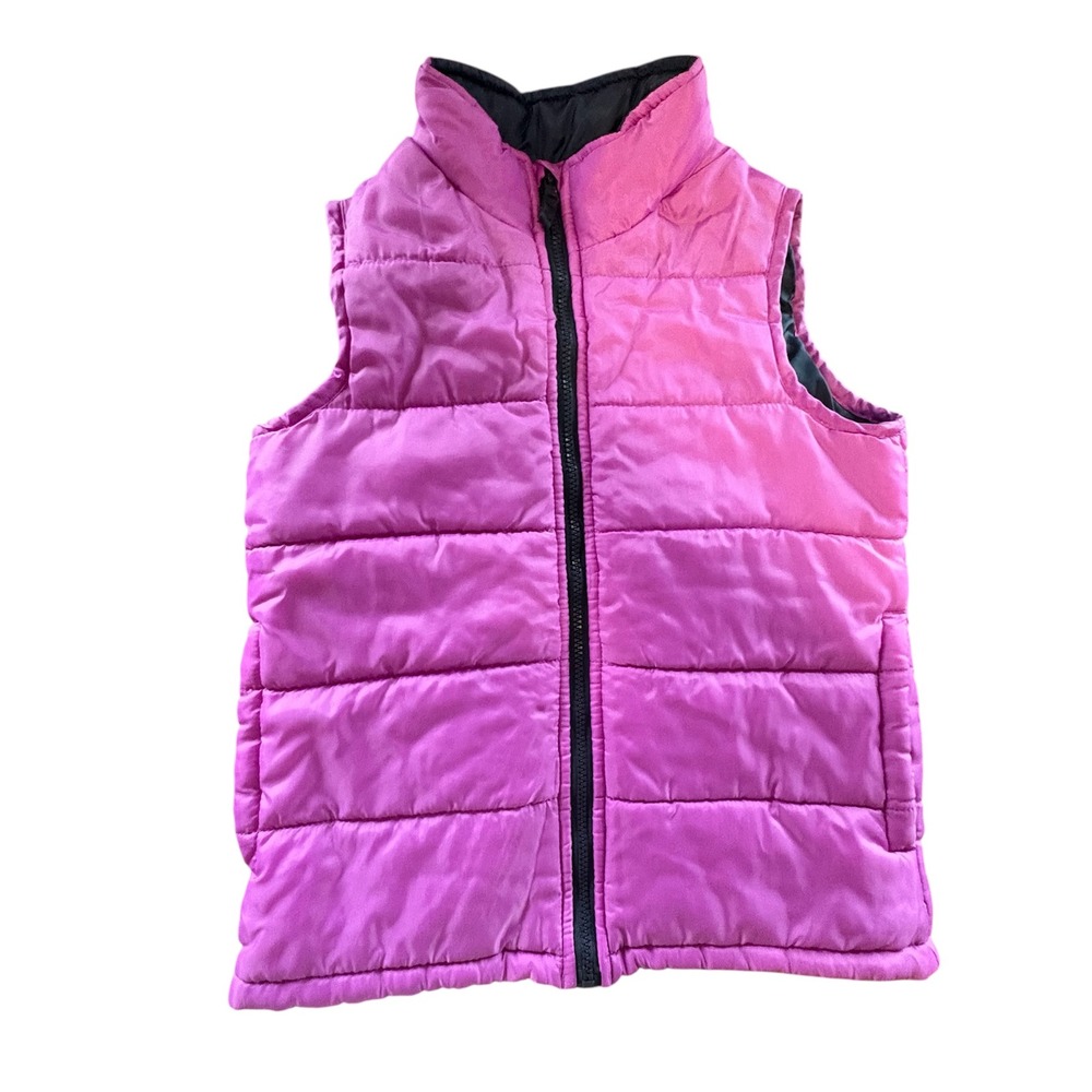 OshKosh Bgosh Girls Pink Puffer Vest Size 10 Full Zip‎ Quilted Sleeveless Jacket